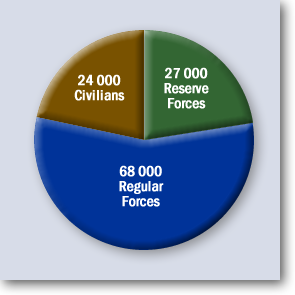 Defence team pie chart graphic